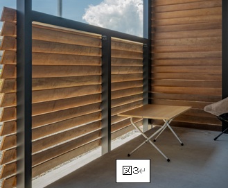 図3 アルミフレームとウリンルーバーフェンス